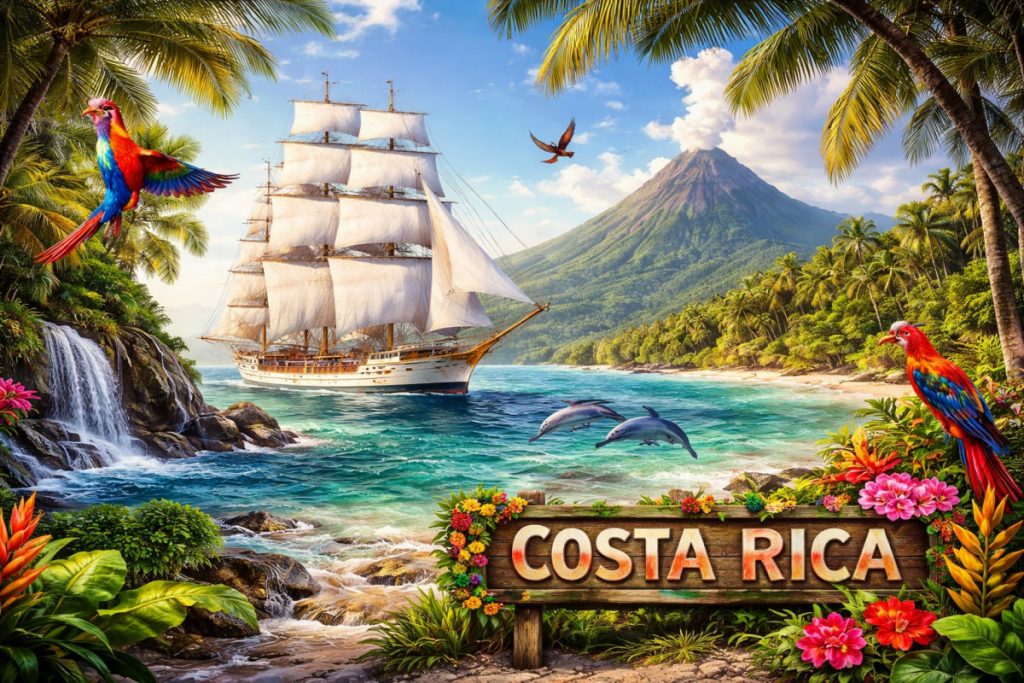 Illustration: Windjammer und Costa Rica