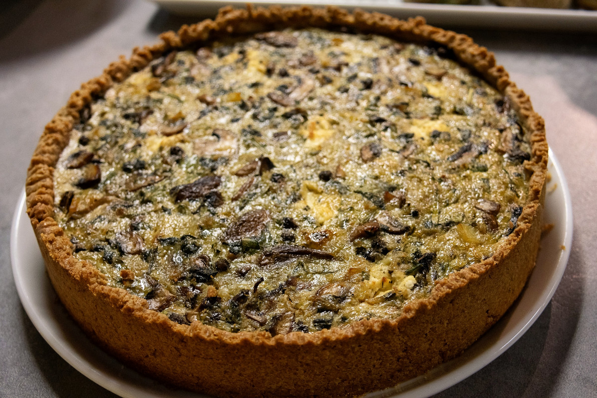 Pilz Käse Wildkräuter Quiche